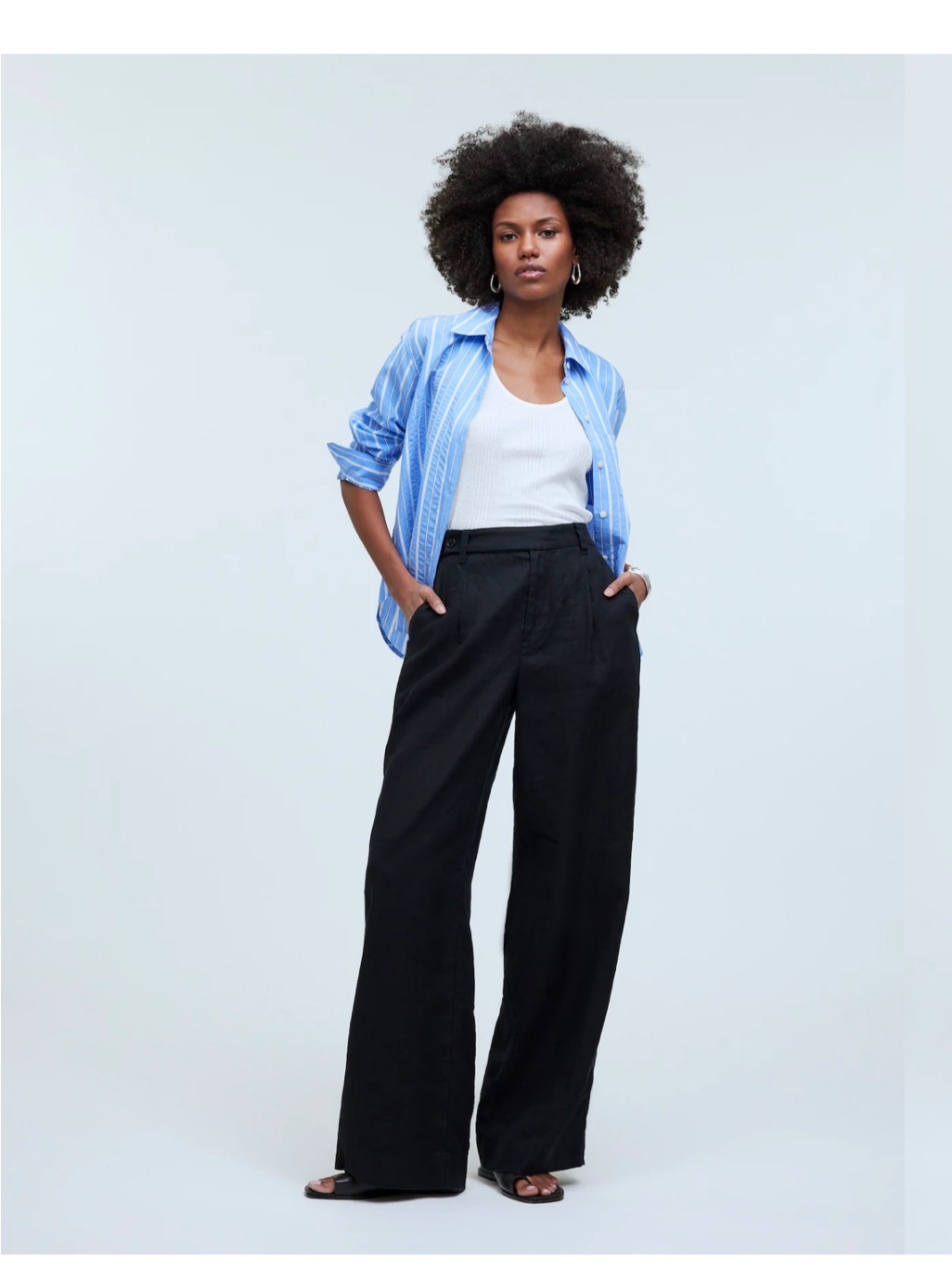 Madewell Harlow Wide Leg Pant 100% Linen